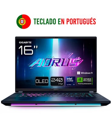 PORTATIL GIGABYTE AORUS MASTER 16 U9-275HX RTX 5080 32GB 1TB 16"OLED W11P