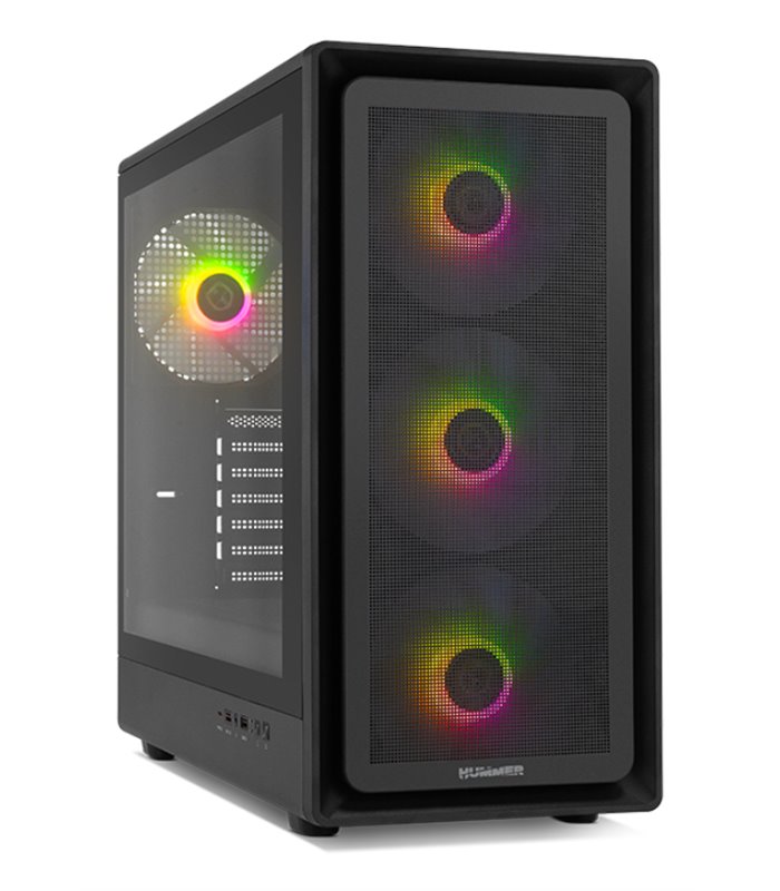 CAJA NOX SEMITORRE HYPERFLOW HUMMER AERO ARGB NEGRO USB 3.0 TYPE C
