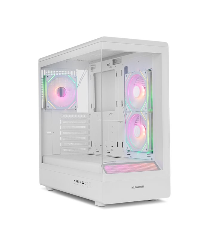 CAJA NOX SEMITORRE FRAMELESS HUMMER SIGNAL ARGB BLANCA USB TYPE C
