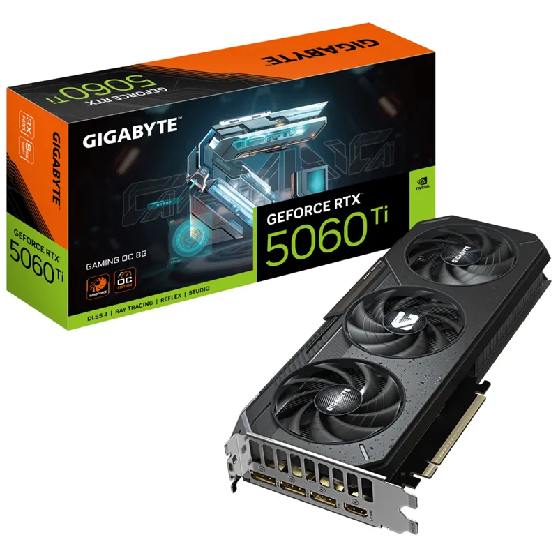 TARJETA GRAFICA GIGABYTE RTX 5060 TI OC 8GB GDDR7 NEGRO