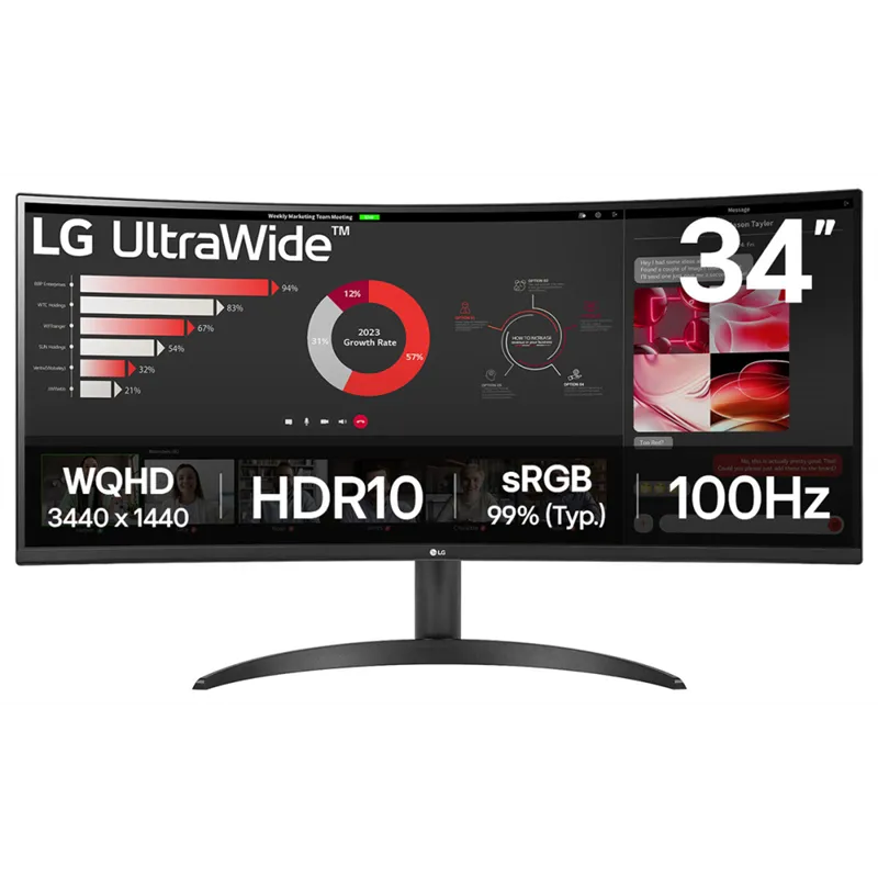 MONITOR LG 34WR50QK-B 34" ULTRAWIDE QHD 5MS NEGRO HDMI DP