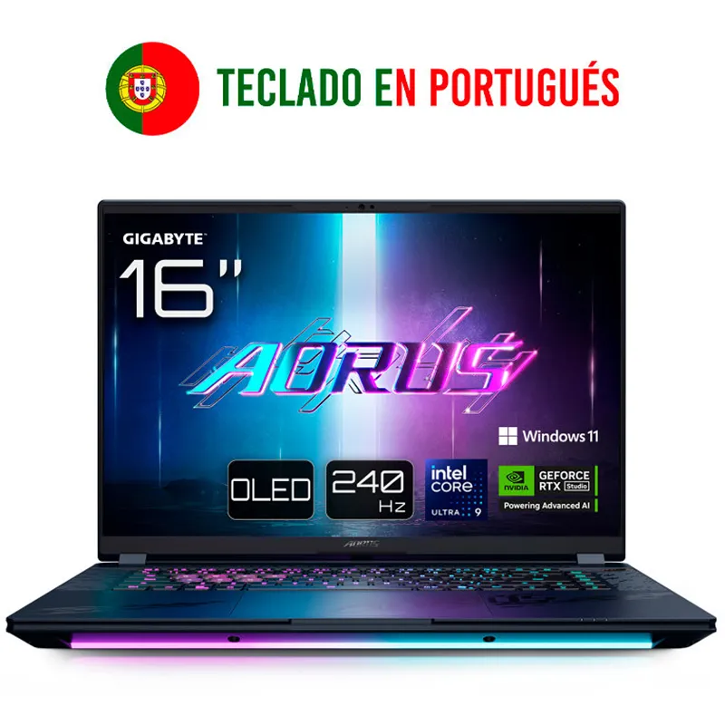 PORTATIL GIGABYTE AORUS MASTER 16 U9-275HX/RTX 5090/32GB/1TB/16"OLED/W11P